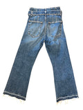 *Veronica Beard Marlene 12" Corset High-Rise Straight Leg Tie Waist Cropped Raw Hem Jeans, Size 25(0)