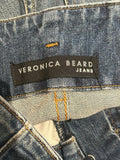 *Veronica Beard Marlene 12" Corset High-Rise Straight Leg Tie Waist Cropped Raw Hem Jeans, Size 25(0)