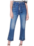 *Veronica Beard Marlene 12" Corset High-Rise Straight Leg Tie Waist Cropped Raw Hem Jeans, Size 25(0)
