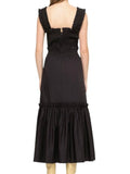 *Sea NY Sloane Cotton Poplin Sleeveless Wide Strap Cami Smocked Bodice Tiered Midi Dress, Size M