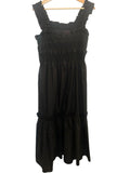 *Sea NY Sloane Cotton Poplin Sleeveless Wide Strap Cami Smocked Bodice Tiered Midi Dress, Size M