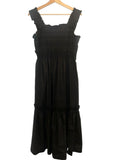 *Sea NY Sloane Cotton Poplin Sleeveless Wide Strap Cami Smocked Bodice Tiered Midi Dress, Size M