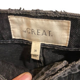 *THE GREAT. The Slouch Taper Cotton Denim High-Rise Raw Hem Jeans, Size 26 (2)
