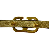 *Valentino Garavani VLogo Leather Gold Logo Buckle 8mm Pin-in-Hole Reversible Skinny Belt, Size 70mm/28"