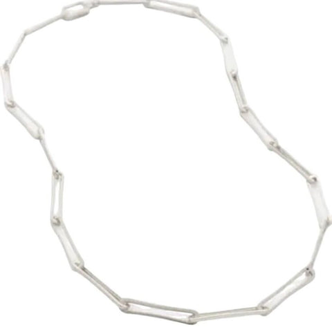 *Monica Vinader Alta Long Link Sterling Silver 22" Paperclip Necklace w/Pouch