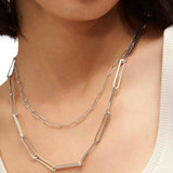 *Monica Vinader Alta Long Link Sterling Silver 22" Paperclip Necklace w/Pouch