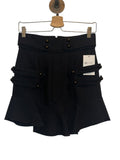 *Isabel Marant Lena 70s Brandebourg Wool & Cotton Military Flounce Hem Mini Skirt, Size FR 38=US 6