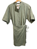 *XiRENA Agnes Cotton Voile Short Sleeve Band Collar Button Up Wrap Overlay Mini Dress, Size S