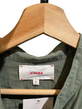 *XiRENA Agnes Cotton Voile Short Sleeve Band Collar Button Up Wrap Overlay Mini Dress, Size S