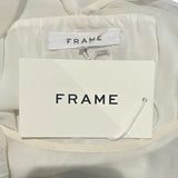 *NWT FRAME Sheer Inset Cotton & Silk Puff Sleeve Round Neck Keyhole Back Top, Size XS