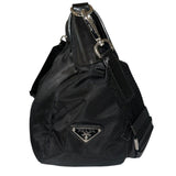 *Prada Tessuto Vela Leather Trim Double Patch Pocket Flap Front Buckle Crossbody Messenger Bag