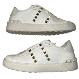 *Valentino 11 Rockstud Untitled Leather Stud Trimmed Low-Top Sneaker,w/Box, Size 36