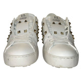 *Valentino 11 Rockstud Untitled Leather Stud Trimmed Low-Top Sneaker,w/Box, Size 36