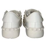 *Valentino 11 Rockstud Untitled Leather Stud Trimmed Low-Top Sneaker,w/Box, Size 36