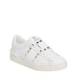 *Valentino 11 Rockstud Untitled Leather Stud Trimmed Low-Top Sneaker,w/Box, Size 36