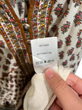 *Veronica Beard Amoura Cotton Blockprint Flutter Sleeve Button-Up Tiered Mini Dress, Size 2