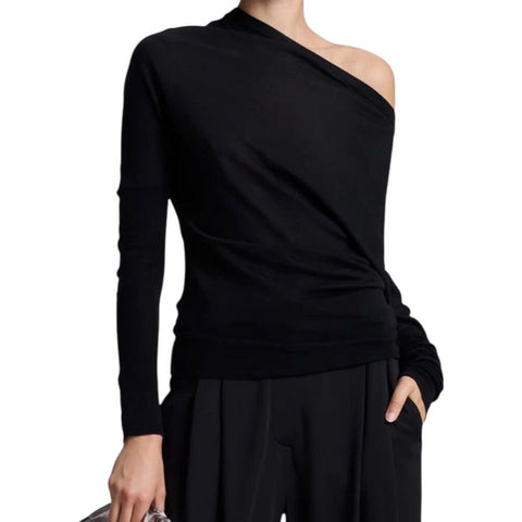 *NWT A.L.C. Liv Merino Wool Lightweight Knit Boat Neck Sweater Top, Size XS