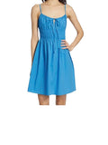 *Rails Miriam Pacific Cotton Poplin Keyhole Tie Cami Smocked Waist Mini Dress, Size S