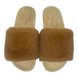 *NWOT Jenni Kayne Shearling Vamp Suede Molded Footbed Slides, Size 38