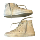 *Golden Goose Francy Leather & Suede High-Top Metal Logo Hidden Lift Sneakers, Size 35