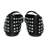 *Reformation Bethany Satin Rhinestone Round Toe Buckle Mary Jane Ballet Flats, Size 6