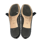 *Reformation Bethany Satin Rhinestone Round Toe Buckle Mary Jane Ballet Flats, Size 6