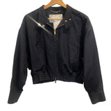 *A.L.C. Elliott Cotton & Nylon Snap Mock Neck Zip-Front Cropped Bomber Jacket, Size XS
