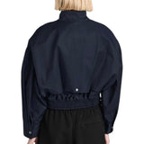 *A.L.C. Elliott Cotton & Nylon Snap Mock Neck Zip-Front Cropped Bomber Jacket, Size XS