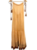*Ulla Johnson Cari Sheer Cotton Gauze Scoop Cami Tie Shoulder Cover-Up Midi Tent Dress, Size OS
