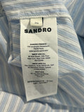 *Sandro Paris Tropea Poplin Mixed Prints Wide Strap Cami Smocked Tiered Midi Dress, Size FR36=4