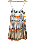 *Devotion Twins Themis Cotton Abstract Cami Pom Pom Trim Swing Mini Dress, Size S