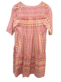 *XiRENA Billie Cotton Block Print Short Sleeve Button Split Neck Trapeze Tiered Mini Dress, Size XS