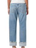 *AGOLDE Fran High-Rise Button Fly Wide Leg Cuffed Hem Cropped Jeans, Size 28 (6)