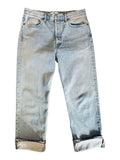 *AGOLDE Fran High-Rise Button Fly Wide Leg Cuffed Hem Cropped Jeans, Size 28 (6)