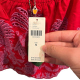 *NWT Farm Rio Richlieu Palm Tree Eyelet Flutter Sleeve Square Neck Top, Size M