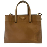*Prada Large Saffiano Soft Triple Pocket Leather Dual Top Handle Crossbody Tote Bag