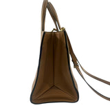 *Prada Large Saffiano Soft Triple Pocket Leather Dual Top Handle Crossbody Tote Bag