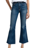 *ASKK NY Geek Auburn Stretch Denim High-Rise Flared Leg Cropped Raw Hem Jeans, Size 29(8)
