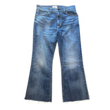 *ASKK NY Geek Auburn Stretch Denim High-Rise Flared Leg Cropped Raw Hem Jeans, Size 29(8)