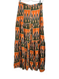 *Veronica Beard Jeans Sundance Cotton & Linen Graphic Button-Up Tiered Maxi Skirt, Size S