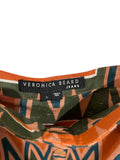 *Veronica Beard Jeans Sundance Cotton & Linen Graphic Button-Up Tiered Maxi Skirt, Size S