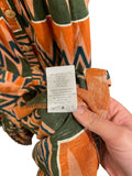 *Veronica Beard Jeans Sundance Cotton & Linen Graphic Button-Up Tiered Maxi Skirt, Size S