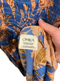 *NWT Omika Blair Modal Floral Puff Sleeve Scoop Neck Smocked Bodice Back Cut-Out Maxi Dress, Size M