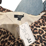 *Rails Auren Nala Leopard Cap Sleeve V-Neck Ruched Front Sheath Midi Dress, Size L