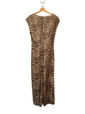 *Rails Auren Nala Leopard Cap Sleeve V-Neck Ruched Front Sheath Midi Dress, Size L