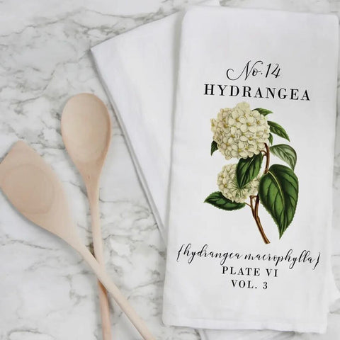 Porter Lane Home Hydrangea Botanical Tea Towel