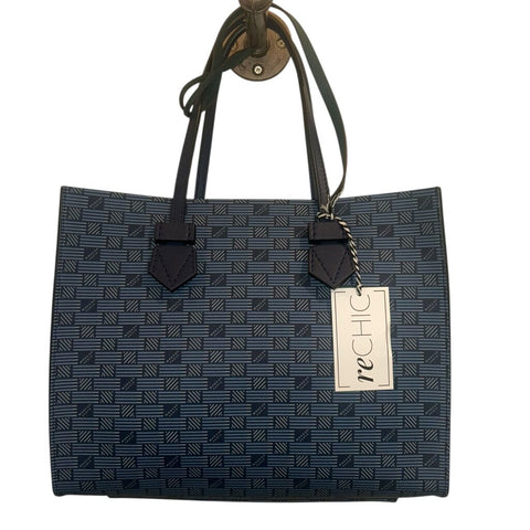 *Moreau Paris Vincennes Reversible Tote Printed Leather Attached Pouch Top Handle Tote
