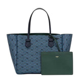 *Moreau Paris Vincennes Reversible Tote Printed Leather Attached Pouch Top Handle Tote