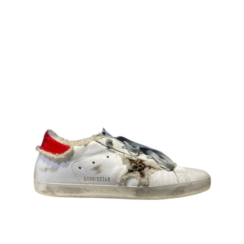 *Golden Goose Superstar Leather & Shearling Hidden Lift Low-Top Sneakers, Size 39