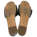 *Valentino Suede Bow Vamp Espadrille Flat Slide Sandals, Size 38